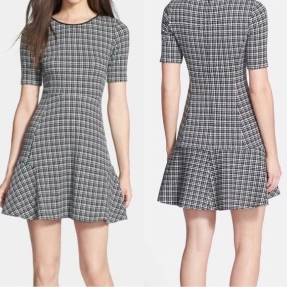 Theory Dresses & Skirts - Theory Nikay Houndstooth Mini Dress Womens 8 Black White Academia Office Preppy